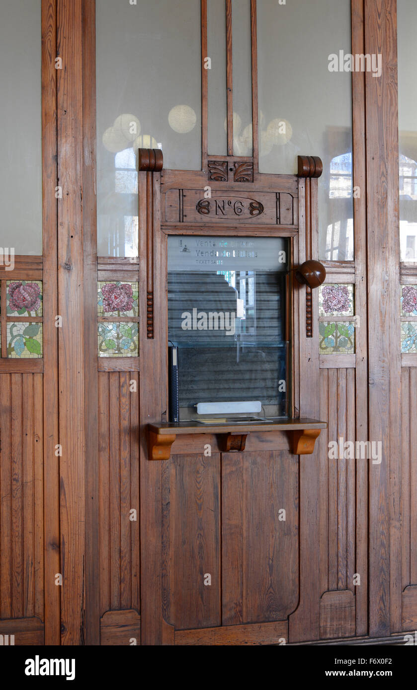 Detail Of Window On The Wooden Panelled Ticket Office At The