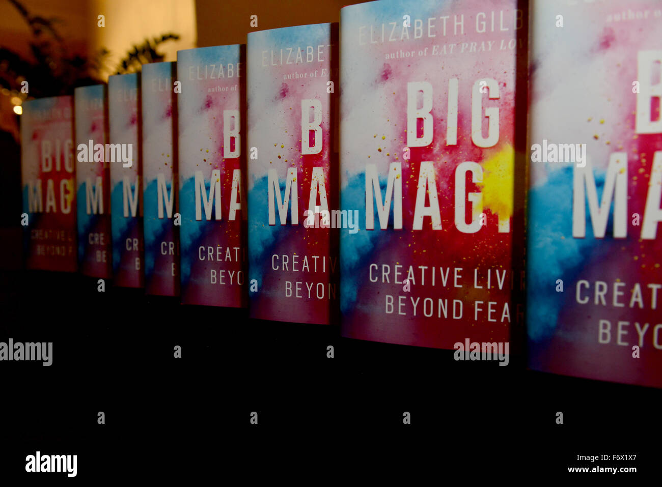 'Eat Pray Love' author Elizabeth Gilbert speaks and reads from her new book 'Big Magic' presented by Books and Books at the James L Knight Concert Hall at Adrienne Arsht Center  Featuring: View Where: Miami, Florida, United States When: 20 Oct 2015 Stock Photo