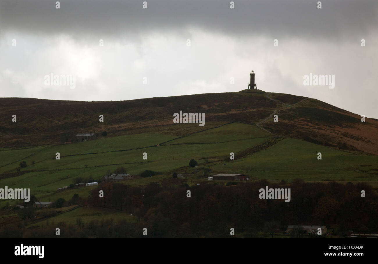 Darwen Jubilee Tower from Belthorn in winter Stock Photo