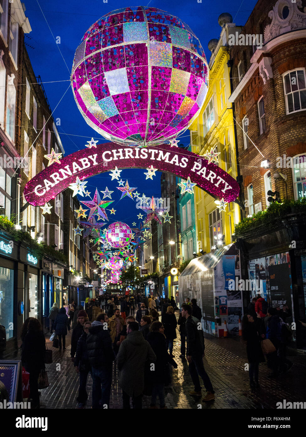 Carnaby Street Christmas lights Stock Photo Alamy