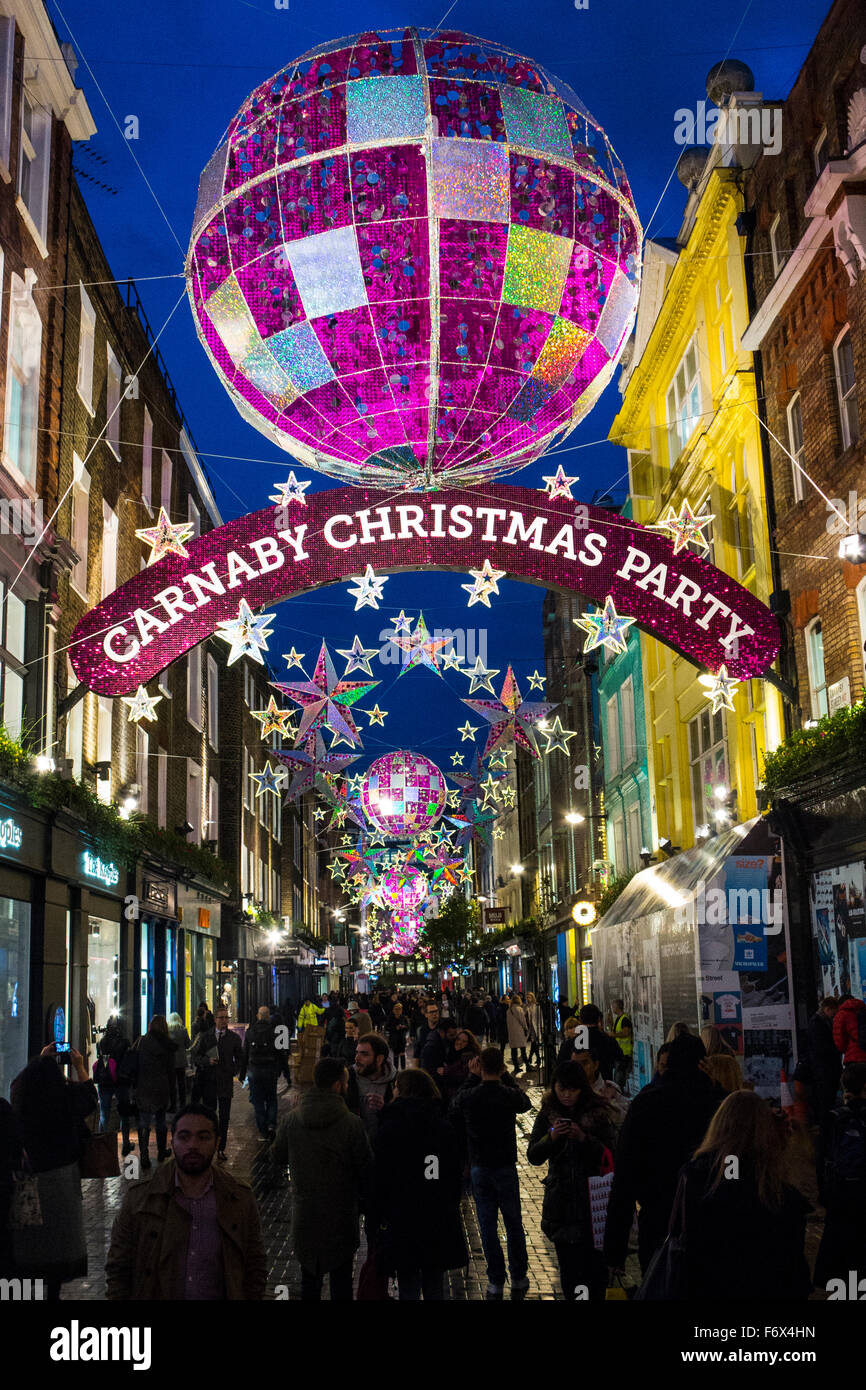 Carnaby Street Christmas lights Stock Photo Alamy