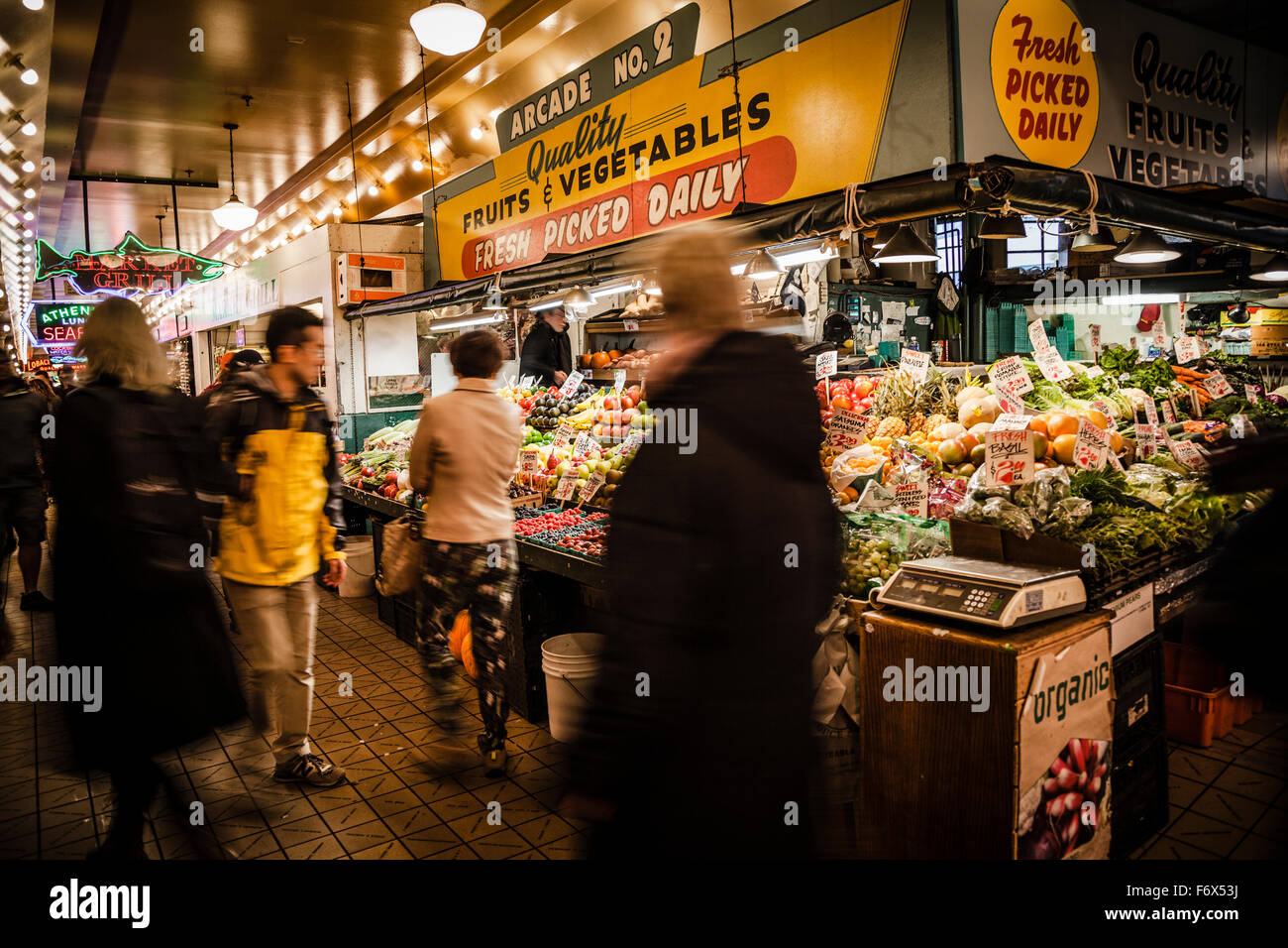 Pike Place Market Produce, Seattle Washington state Stock Photo
