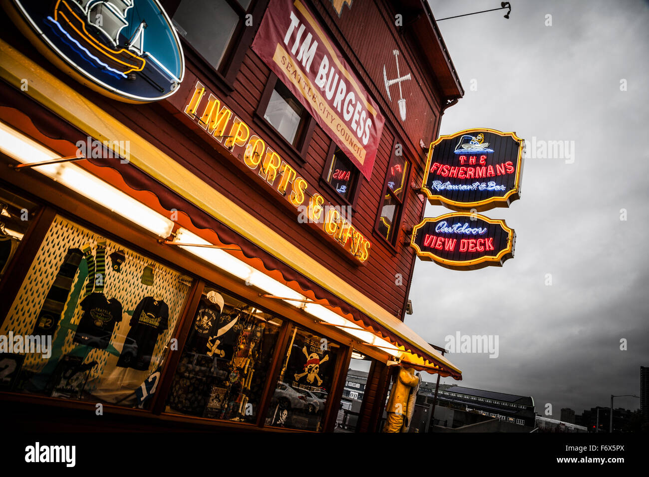 Restaurant neon sign, Seattle, Washington state Stock Photo Alamy