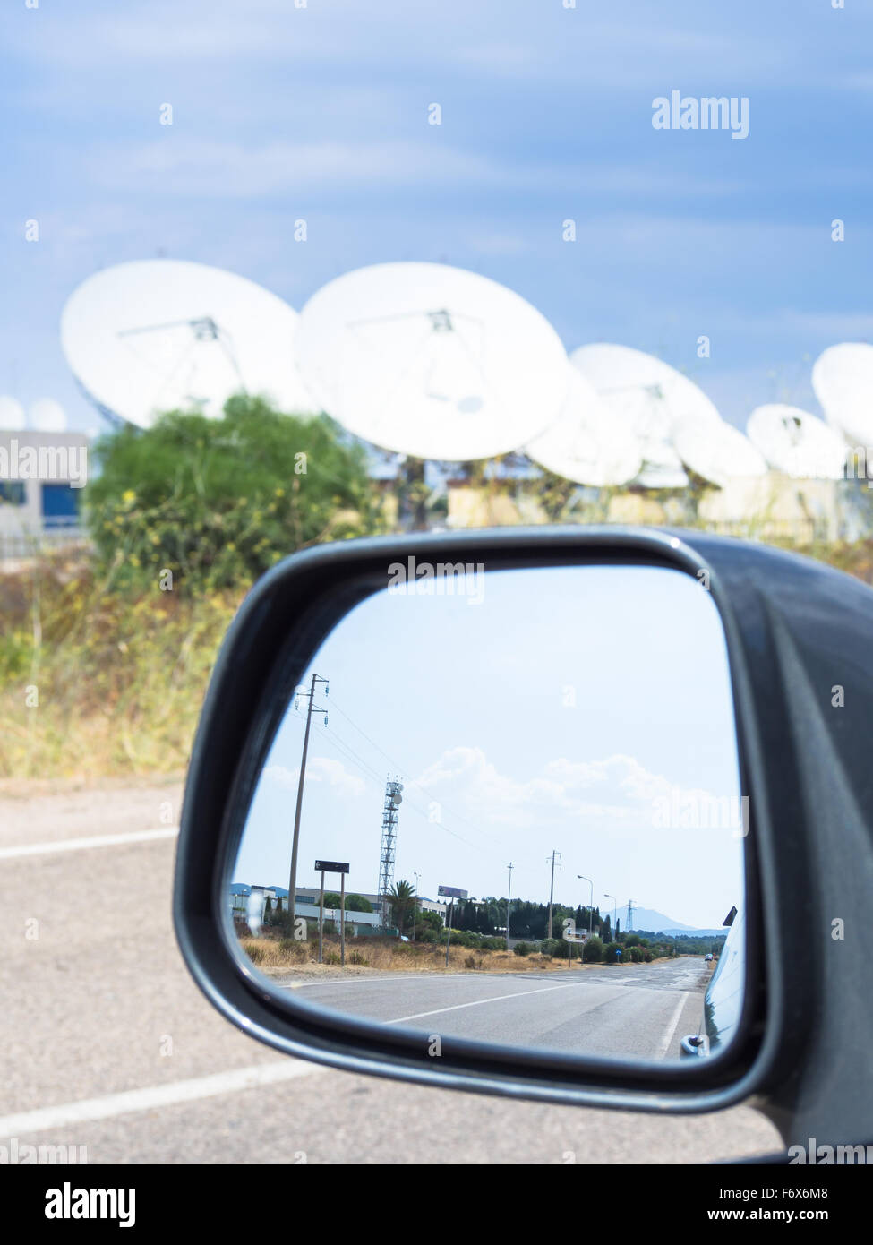 teleport satellite communications with rearview mirror Group of