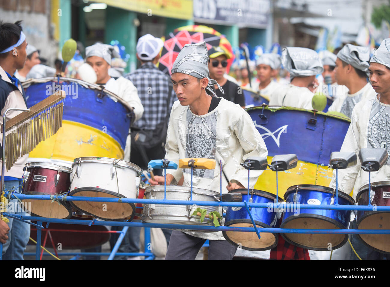 Philippines festival drums hi-res stock photography and images - Alamy, image size:1300x957