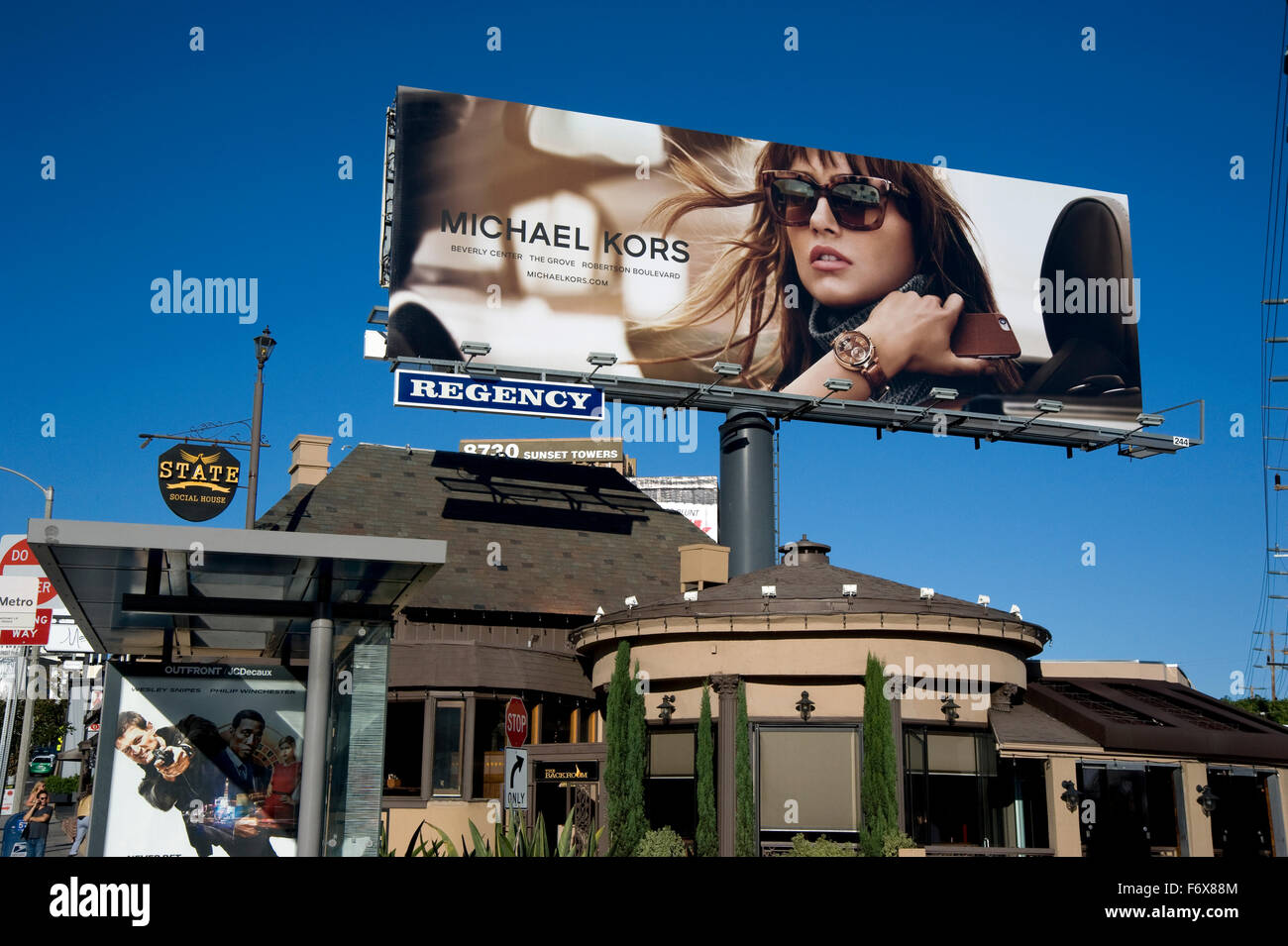 Fashion billboard on the Sunset Strip in Los Angeles, CA Stock Photo
