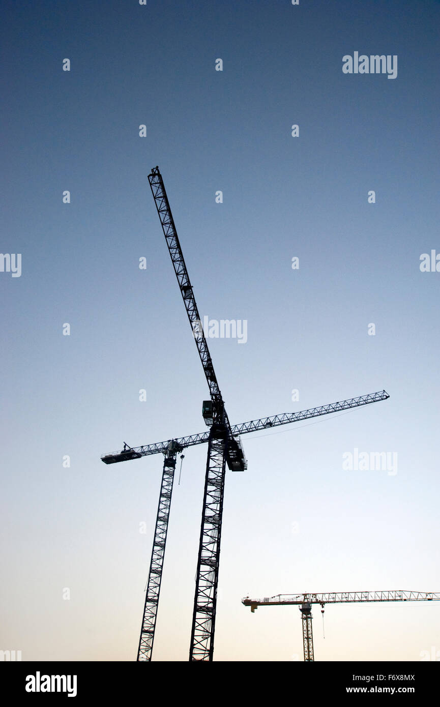 Construction cranes Stock Photo
