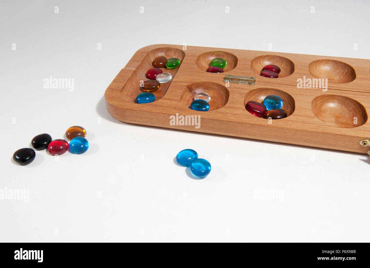 wooden blocks with coloured glass