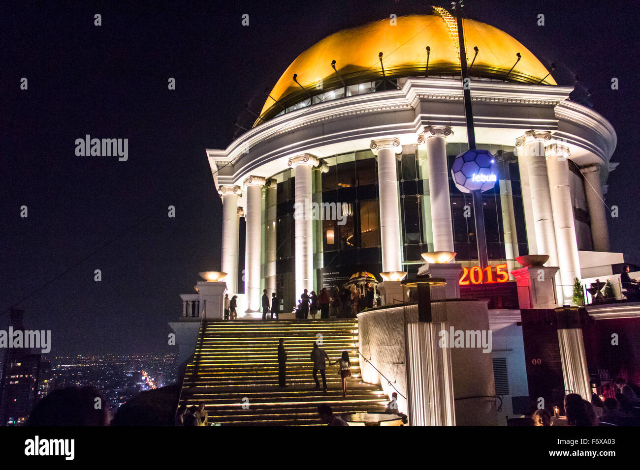 Sirocco Skybar in Bangkok at night Stock Photo