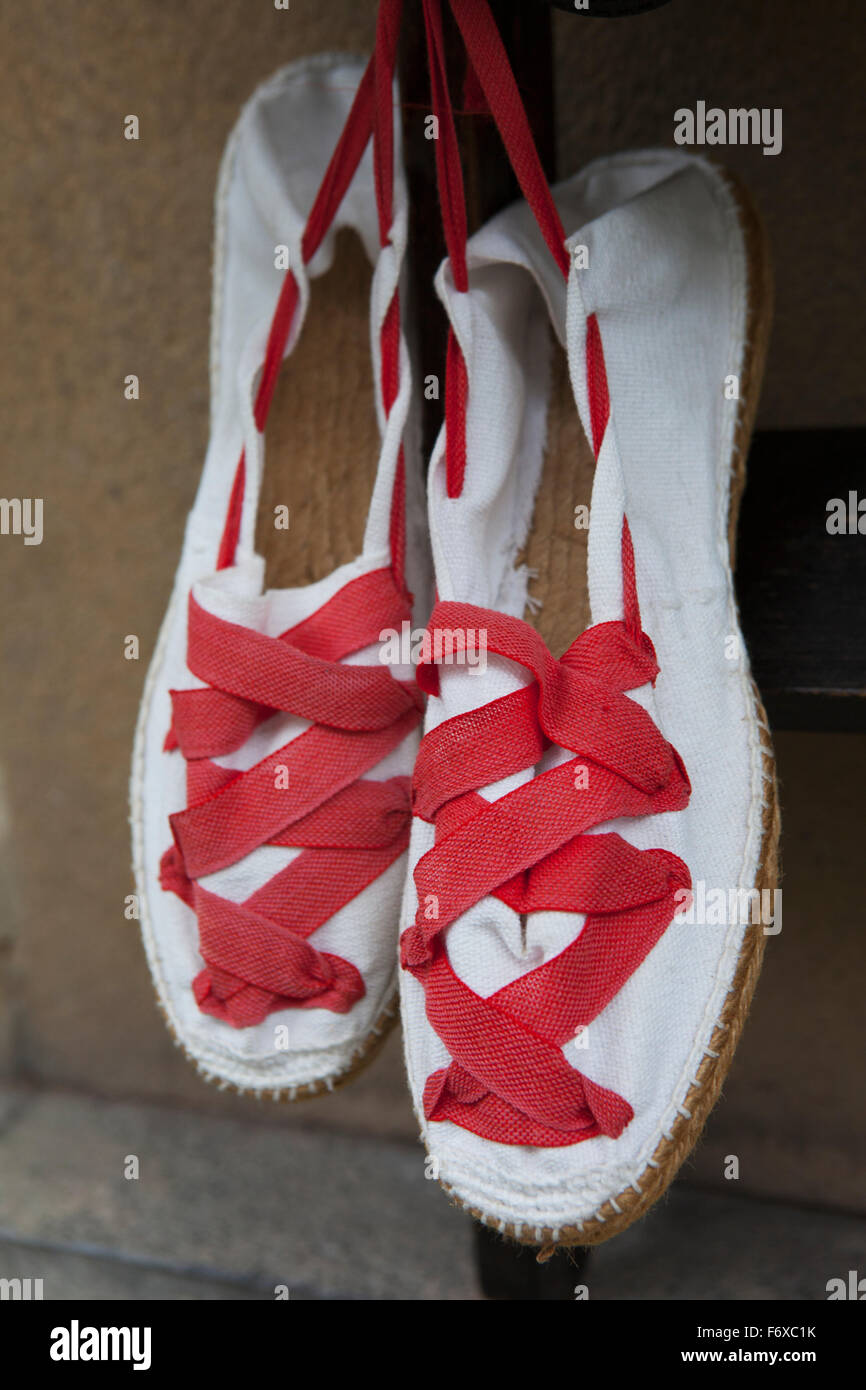 Espadrilles, a traditional Basque form of footwear, for sale in a souvenir  shop; San Sebastian, Spain Stock Photo - Alamy