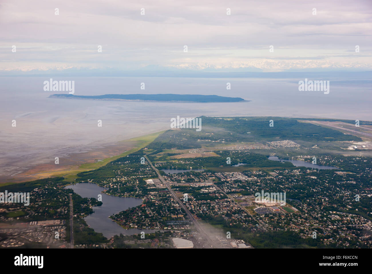 Aerial View Of The Sand Lake Neighborhood Of Anchorage, Fire Island
