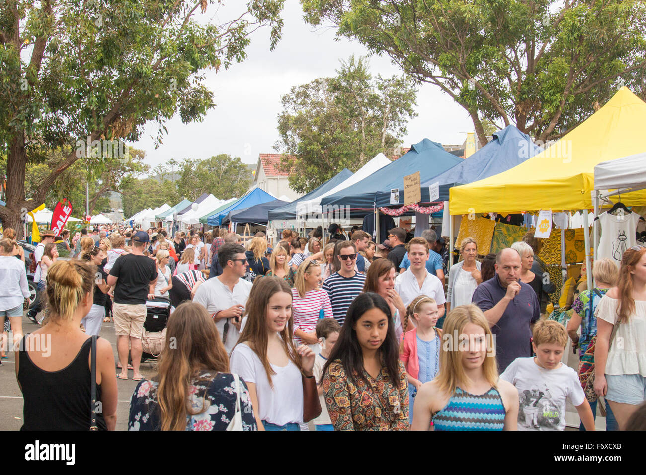 Avalon Market Day on Sydney northern beaches, annual community event of