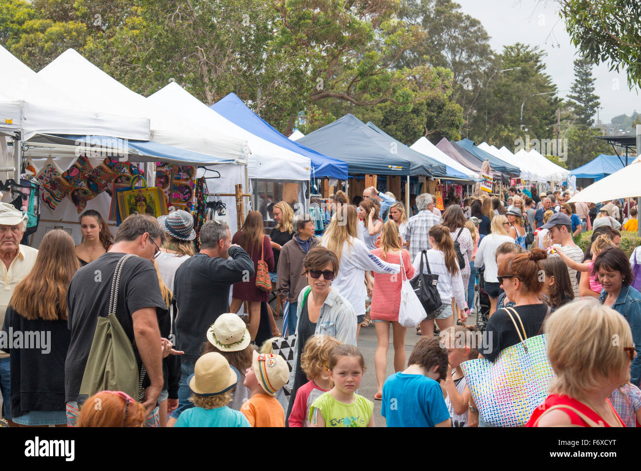Avalon Market Day on Sydney northern beaches, annual community event of