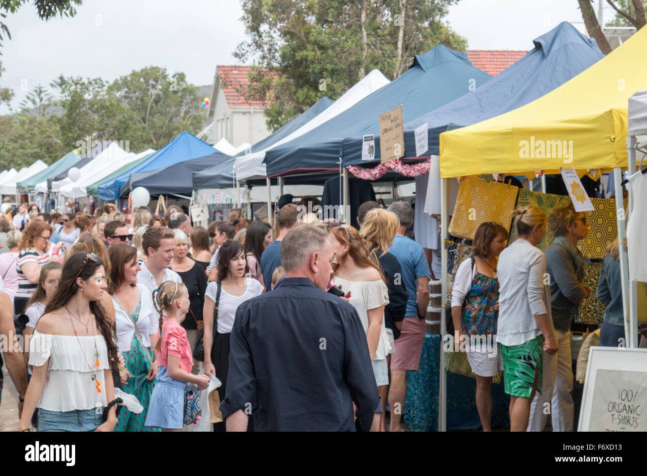 Avalon Market Day on Sydney northern beaches, annual community event of