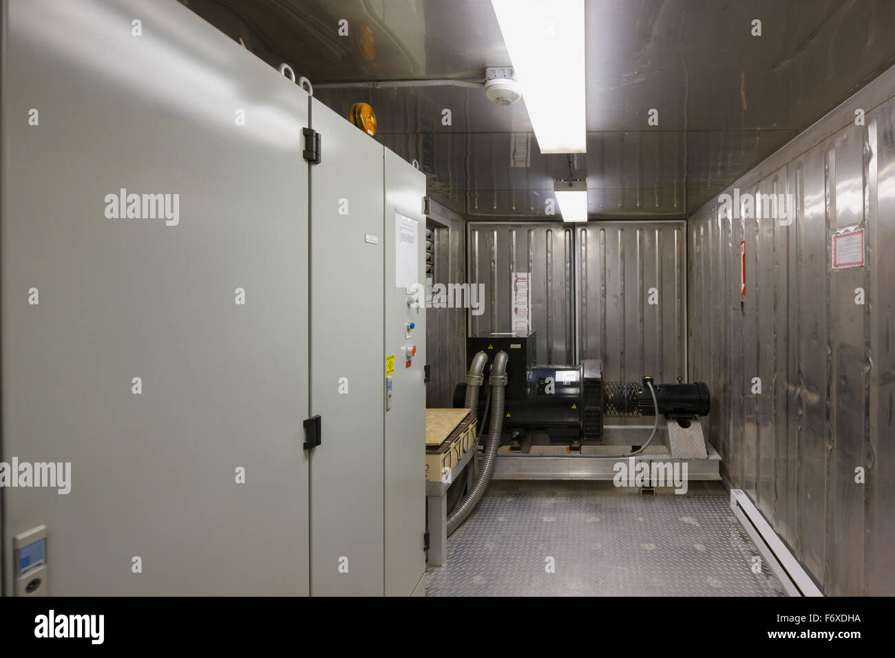 Electrical control panels in a power plant, St. Paul Island