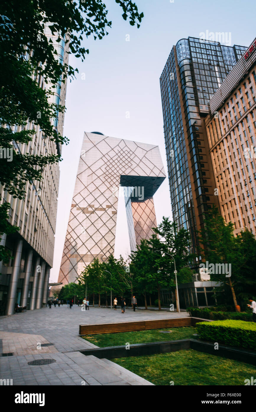 Beijing, China - The view of Chinese Central Television building in the daytime. Stock Photo