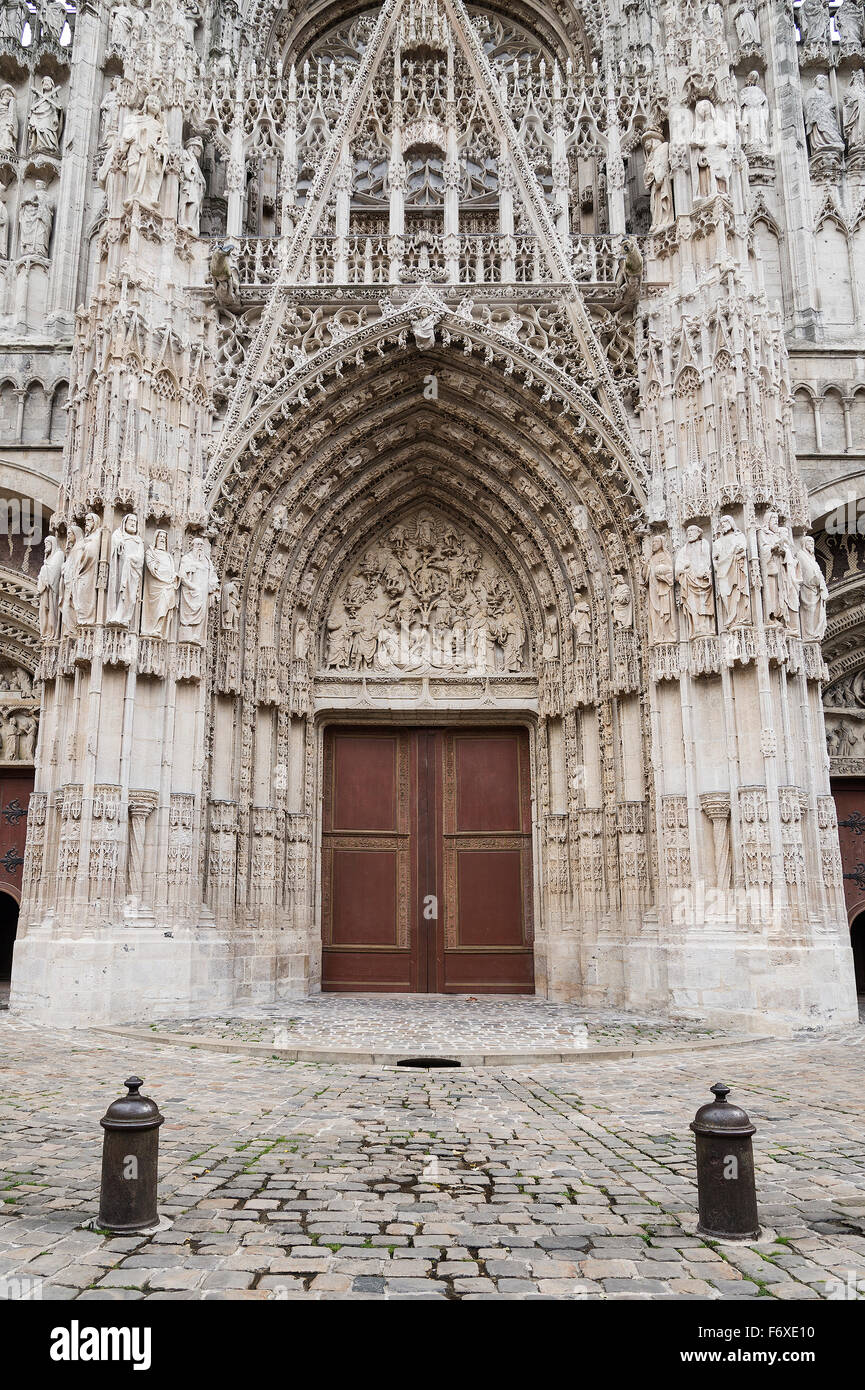 door to rouen cathedral landmark in north france Stock Photo