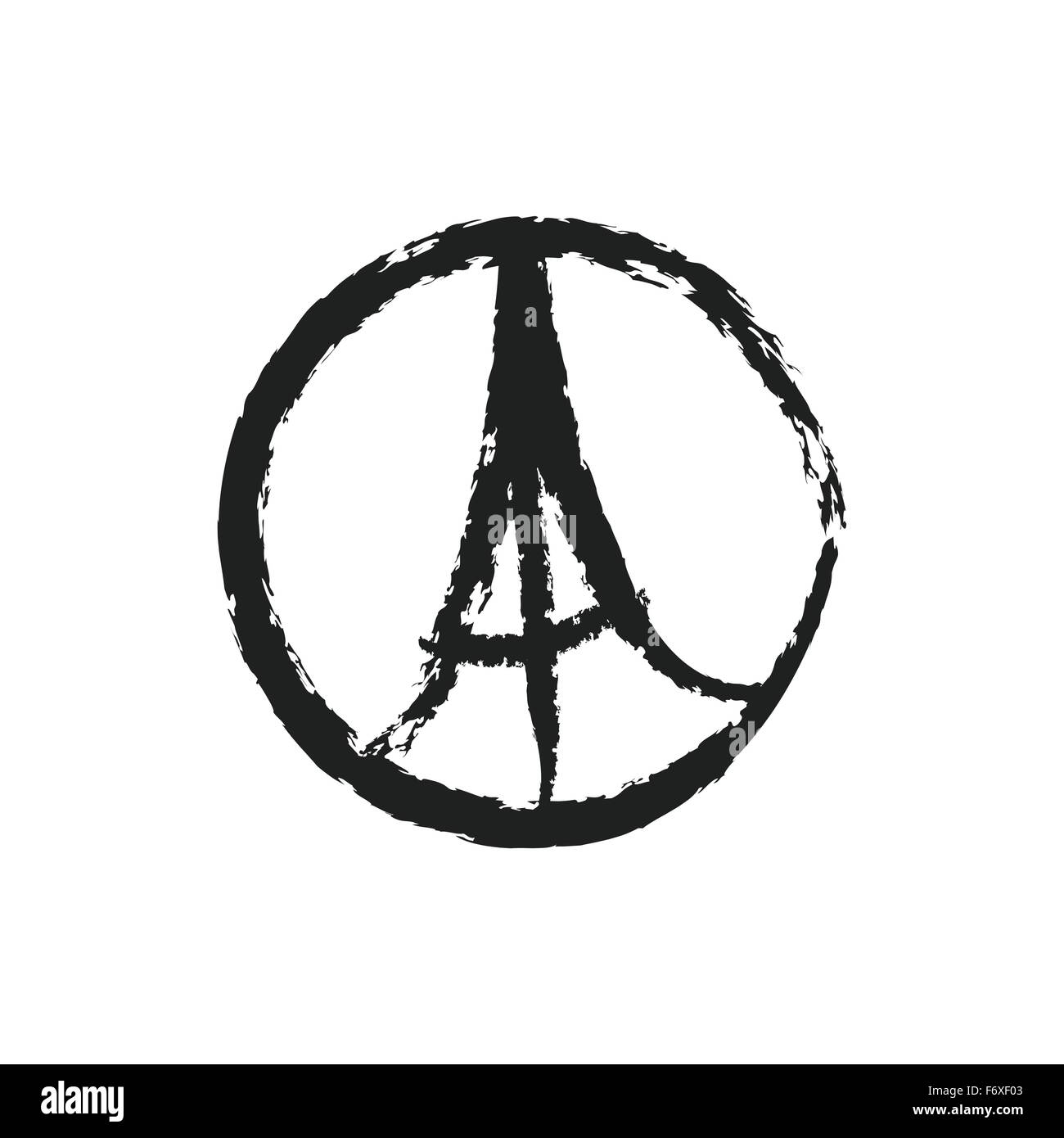 Peace for Paris Vector Hand Drawn Illustration Stock Vector Image & Art