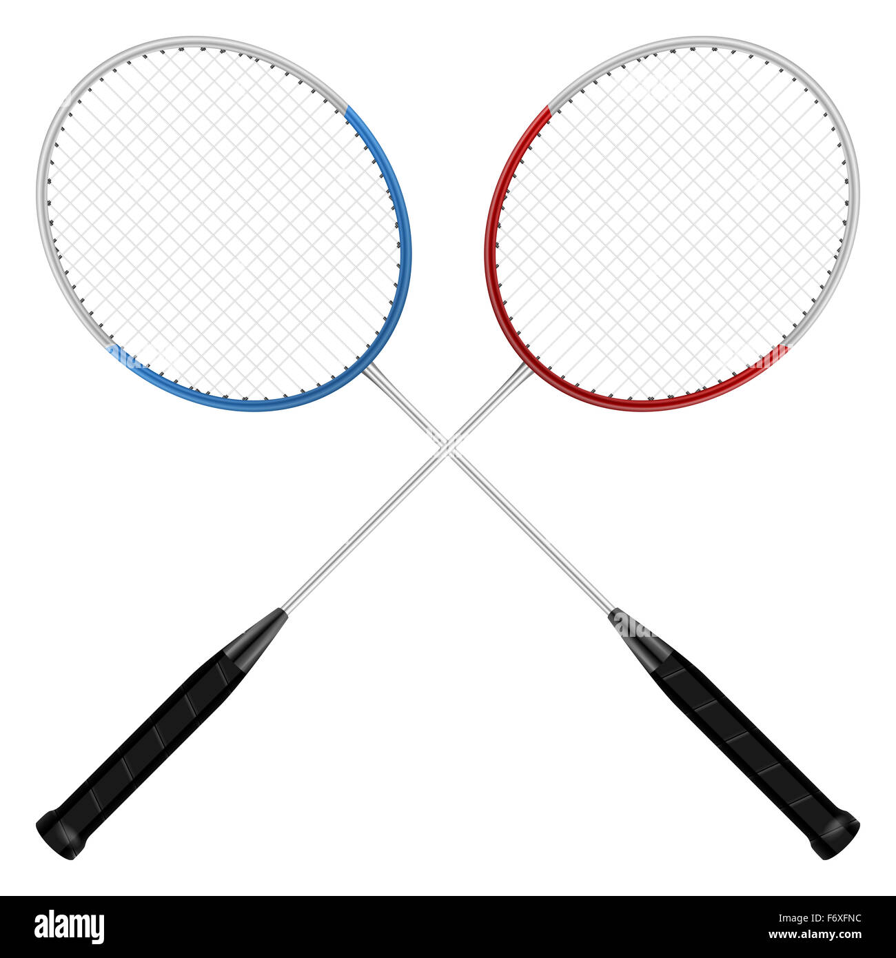 Badminton rackets on a white background Stock Photo Alamy