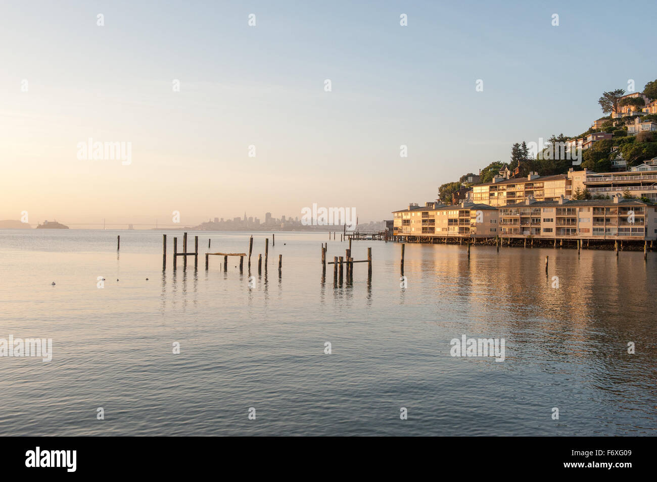 Early morning  in Sausalito, CA. Stock Photo