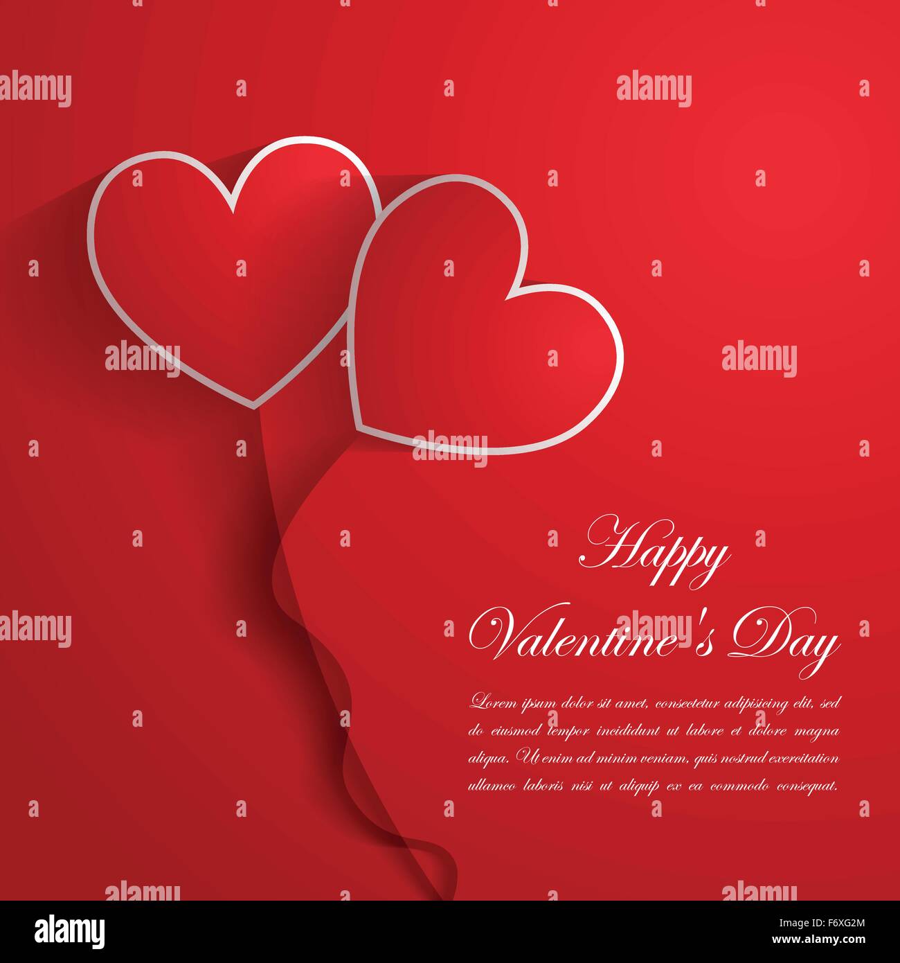 Happy Valentine's Day Background with red hearts Stock Vector Image ...