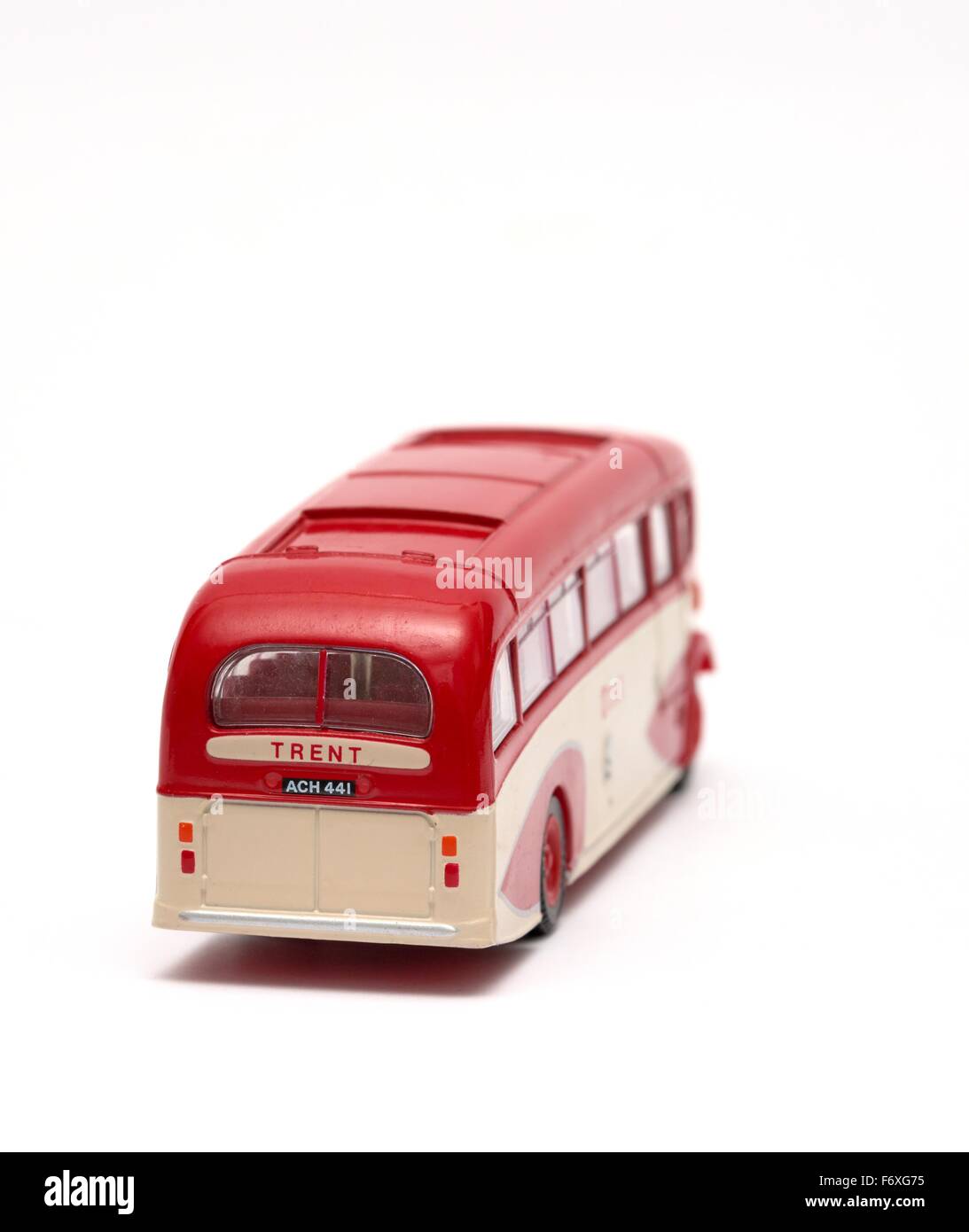 A scale model of a AEC Regal Windover in Trent Motor Traction Co bus livery. Stock Photo