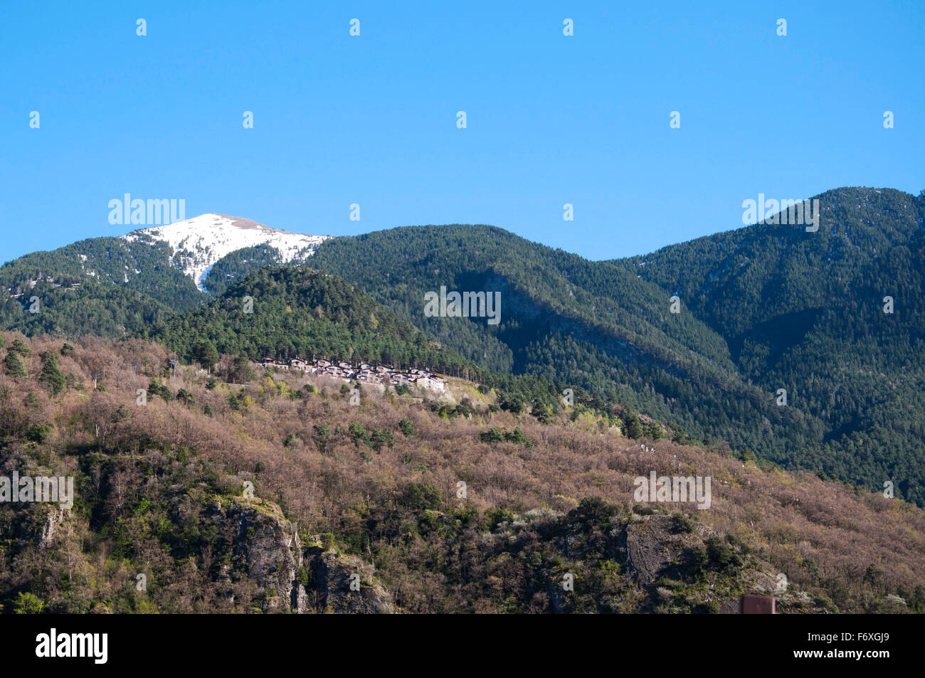 Pyrenees mountains seen from Andorra Stock Photo