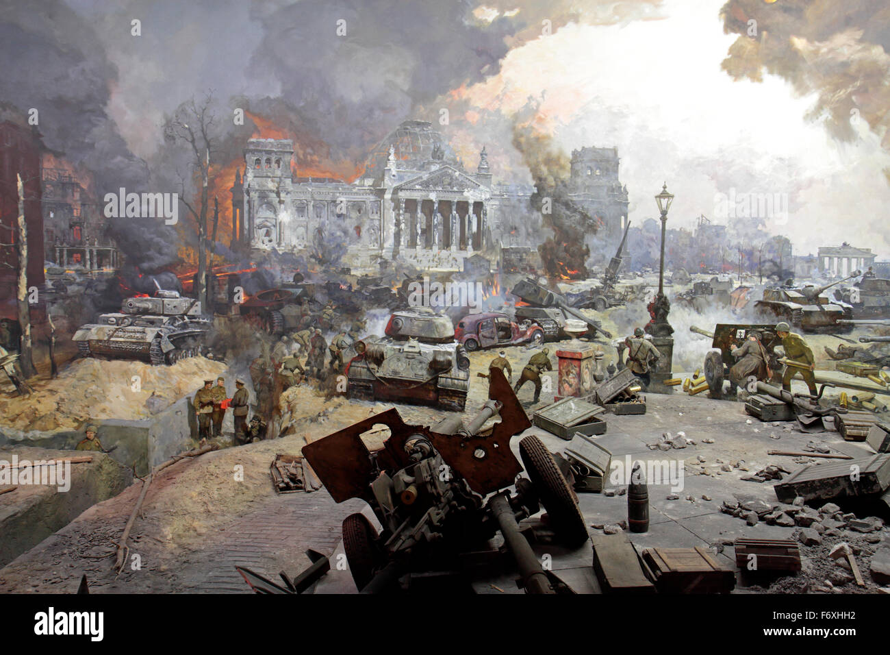 Typical display diorama in the Museum of the Great Patriotic War, Park Pobedy (Victory Park), Moscow Russia. Stock Photo