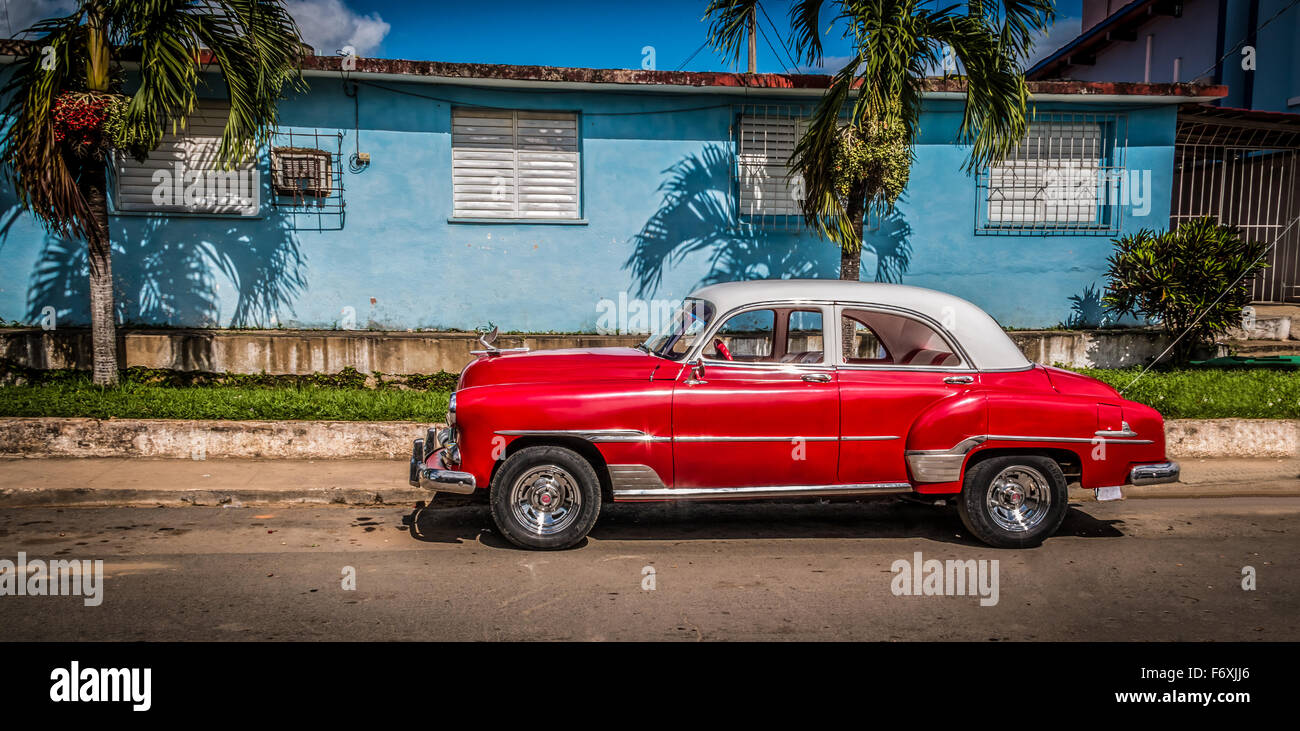 Classic American Chevrolet on a Street in Havana, Cuba Stock Photo