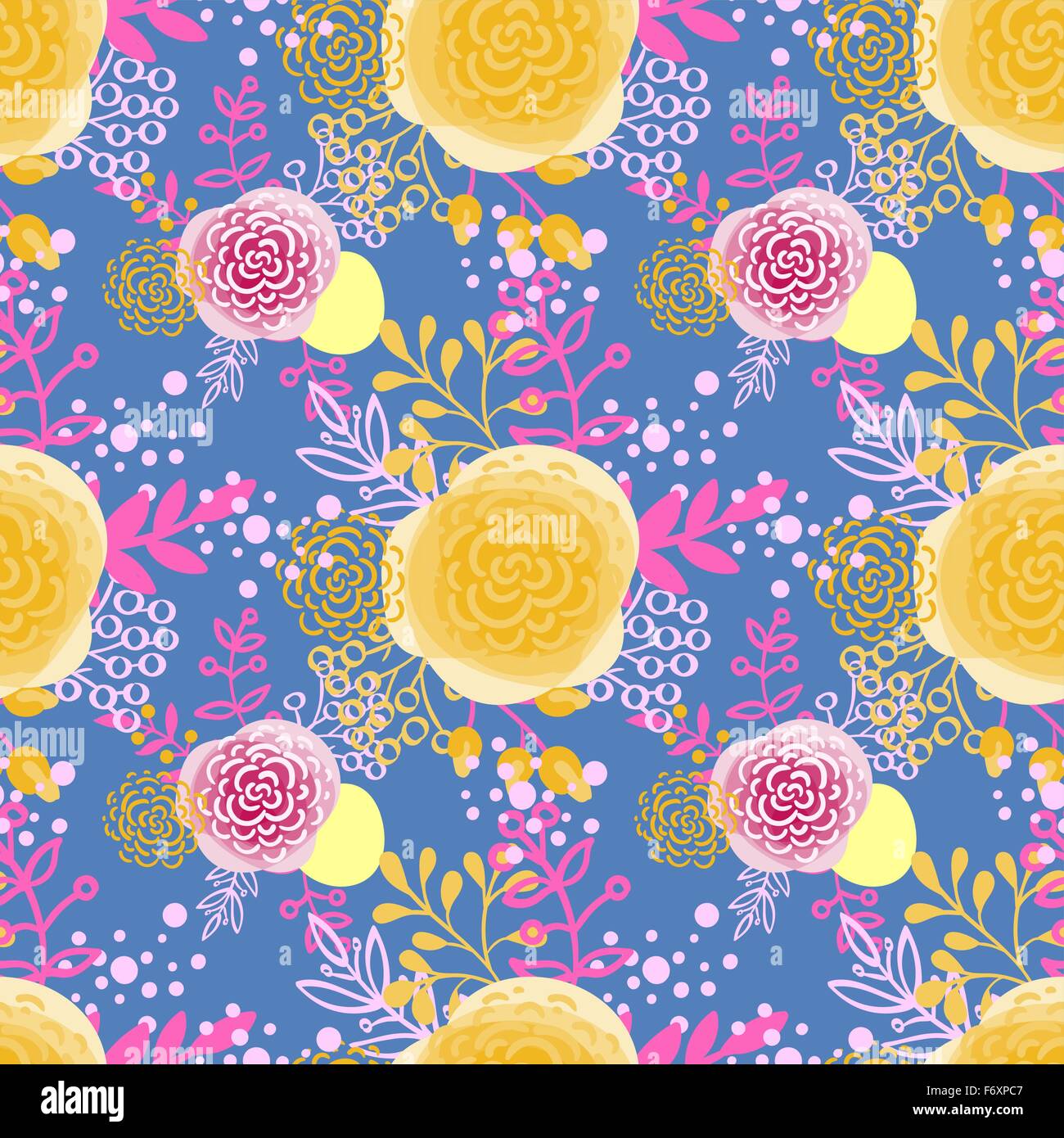Vintage seamless pattern hand drawn flowers Stock Vector Image & Art ...