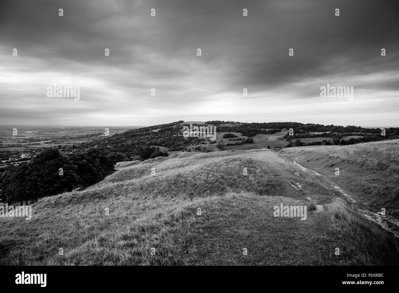 Countryside view on top of a hill top in England Stock Photo Alamy