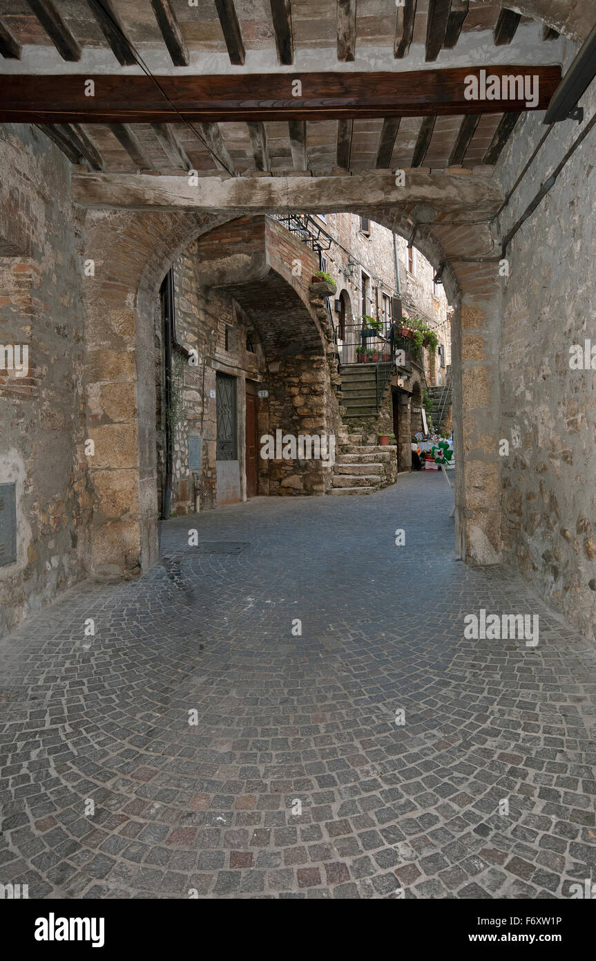 An alley in the village of Montecchio, Terni, Umbria, Italy Stock Photo