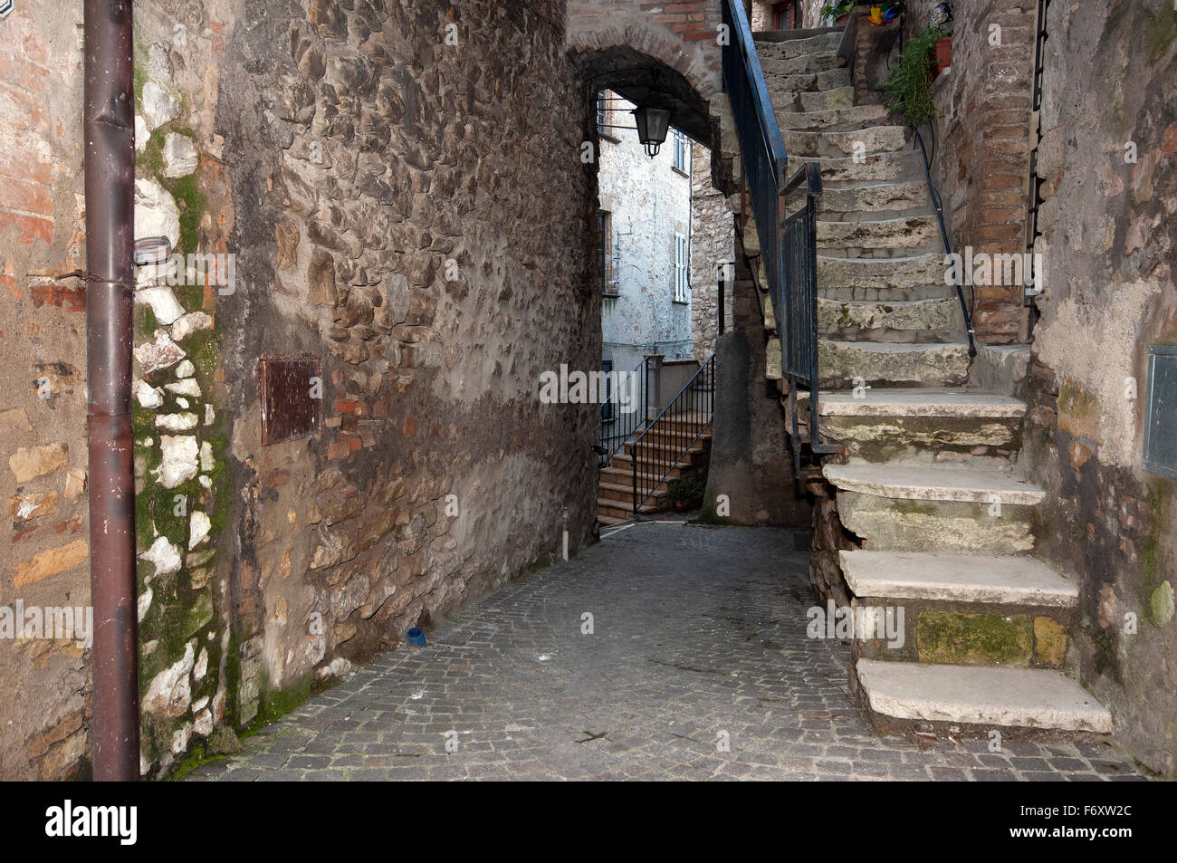 Vicolo Brutto, an alley in the village of Montecchio, Terni, Umbria, Italy Stock Photo