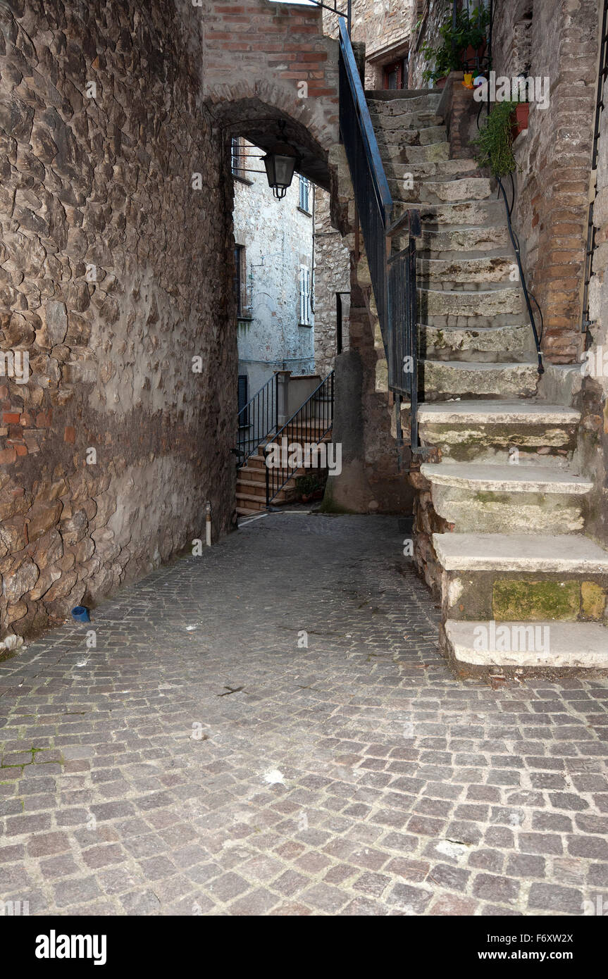 Vicolo Brutto, an alley in the village of Montecchio, Terni, Umbria, Italy Stock Photo