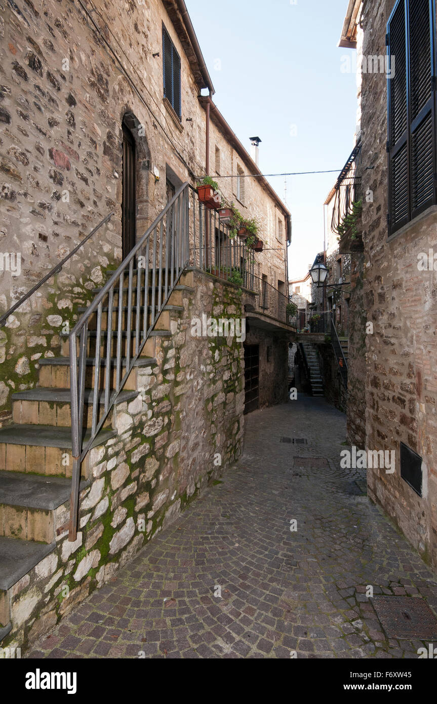 An alley in the village of Montecchio, Terni, Umbria, Italy Stock Photo
