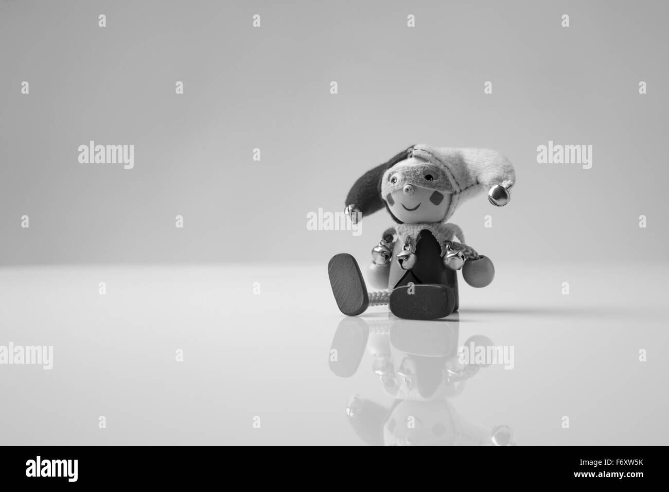 Small court jester model, still life image on white background Stock Photo