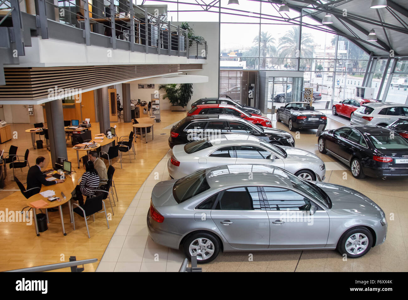 Audi car dealership, buyer Stock Photo