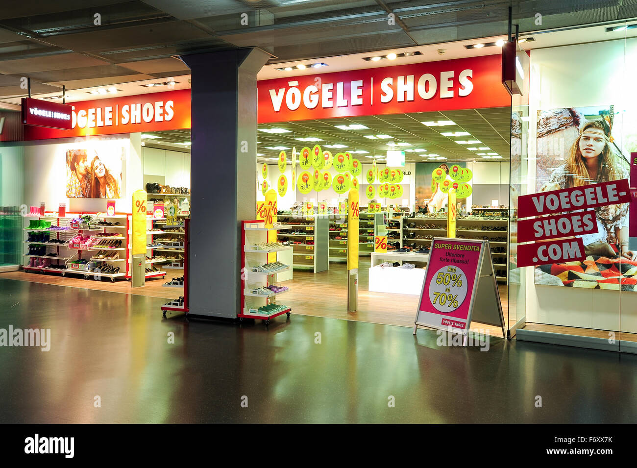 Lugano, Switzerland -17 july 2014: interior of Vögele fashion shoes store  on the mall of Lugano on Switzerland Stock Photo - Alamy