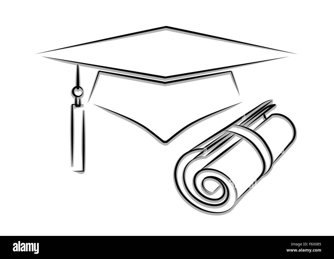 Graduation icon Black and White Stock Photos & Images - Alamy