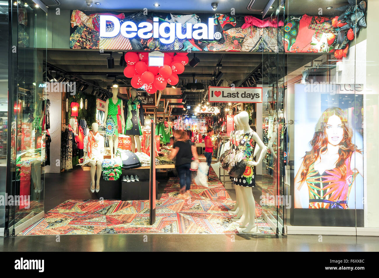 Lugano, Switzerland - 17 july 2014: interior of Desigual fashion clothes  store on the mall of Lugano on Switzerland Stock Photo - Alamy