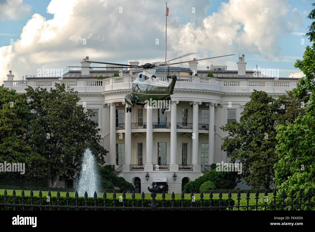 Marine One Helicopter at White House in Washington DC, USA Stock Photo