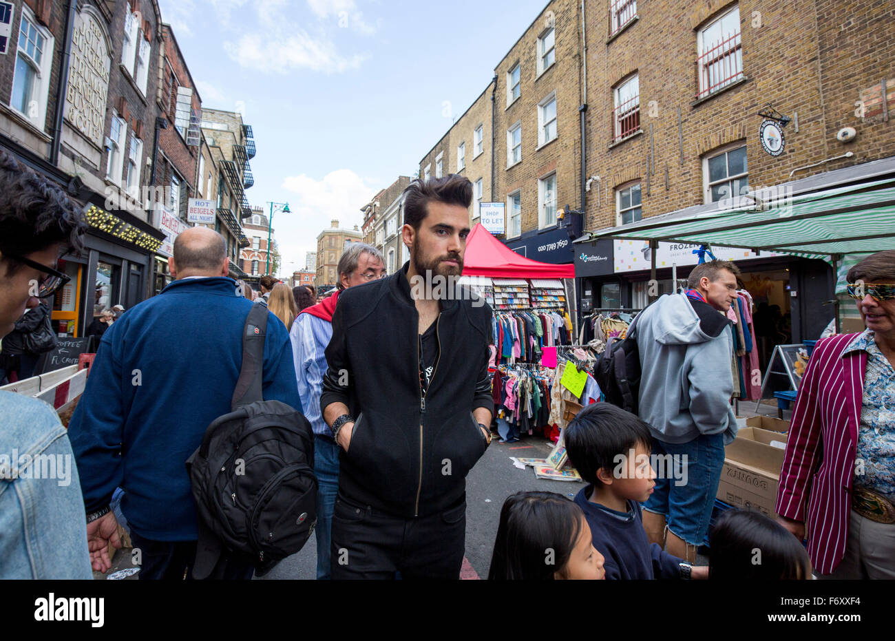 Hipsters at Brick Lane Market Stock Photo
