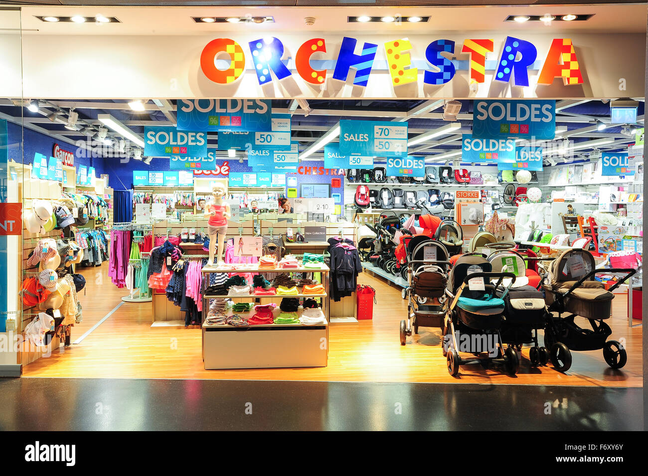 Lugano, Switzerland - 17 july 2014: Orchestra baby items store on the mall  of Lugano on Switzerland Stock Photo - Alamy