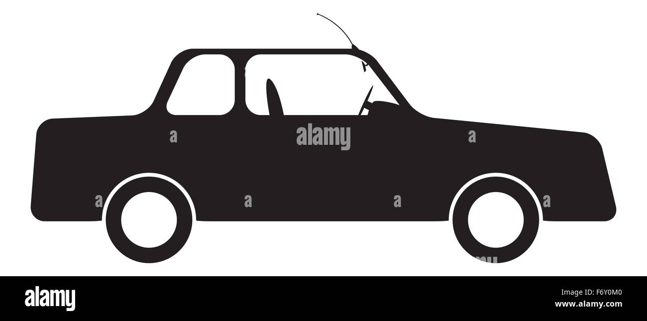 A car silhouette isolated on a white background Stock Photo - Alamy