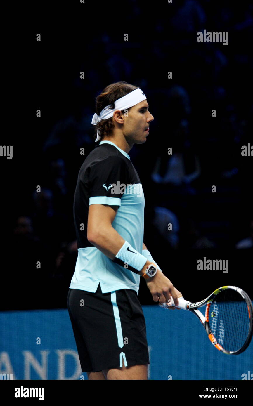 London, UK. 21st Nov, 2015. Barclays ATP World Tour Finals, Rafael Nadal  (ESP) during his match with Novak Djokovic (SRB) ) in Day 7 Semi-finals  match with Novak Djokovic (SRB) taking the