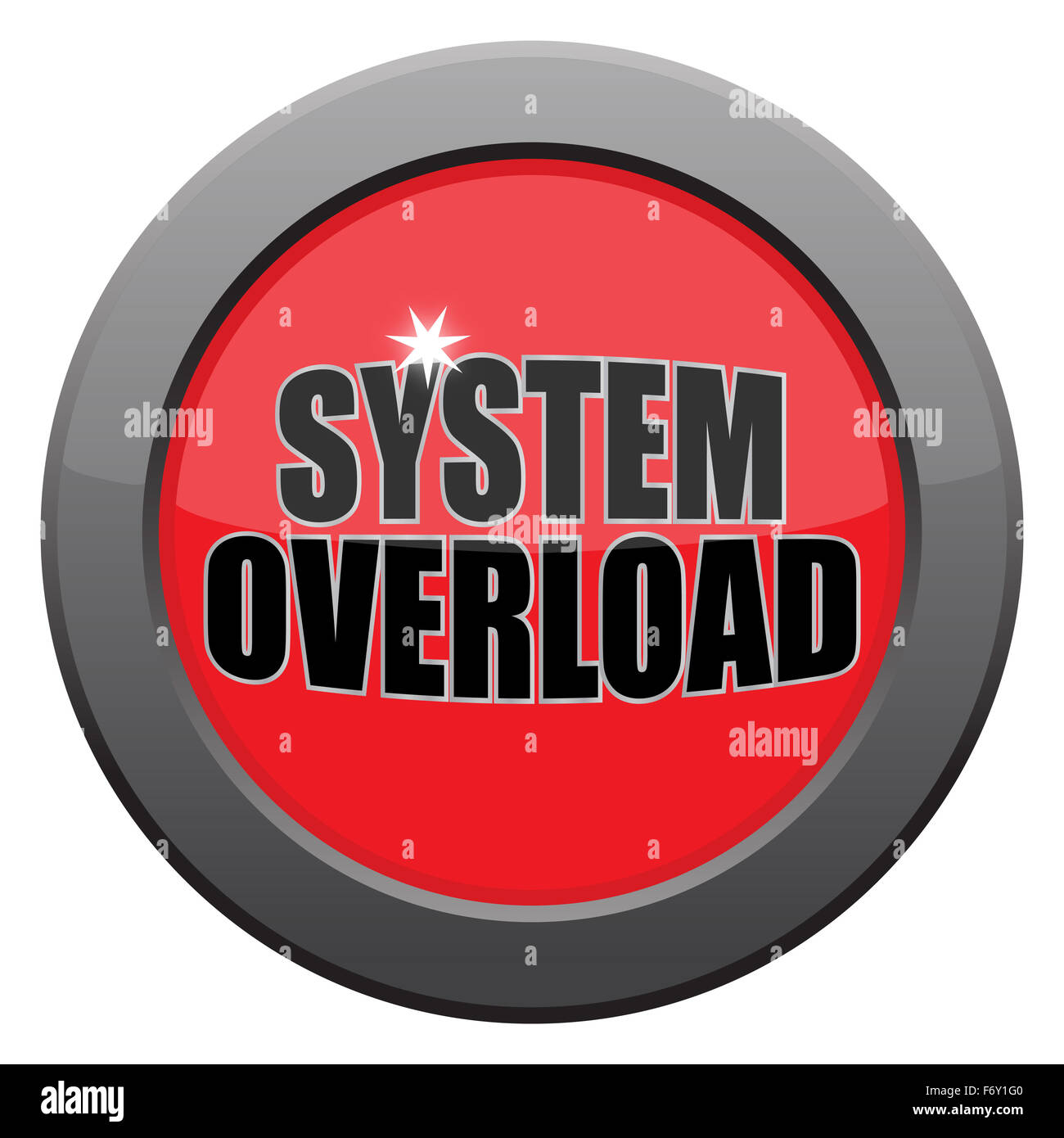 A system overload icon isolated on a white background Stock Photo