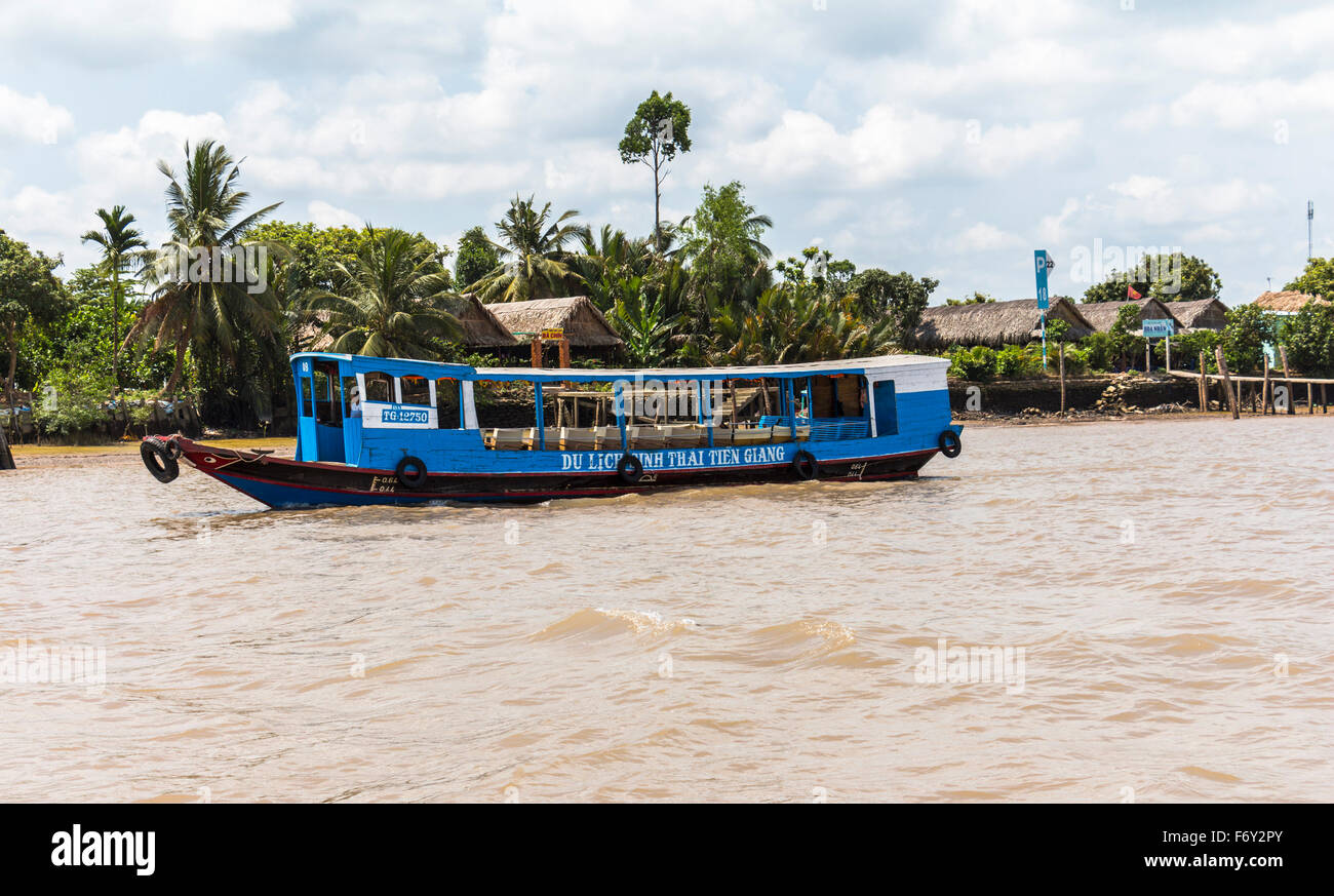 Boat on Mekong River, Vietnam Stock Photo - Alamy