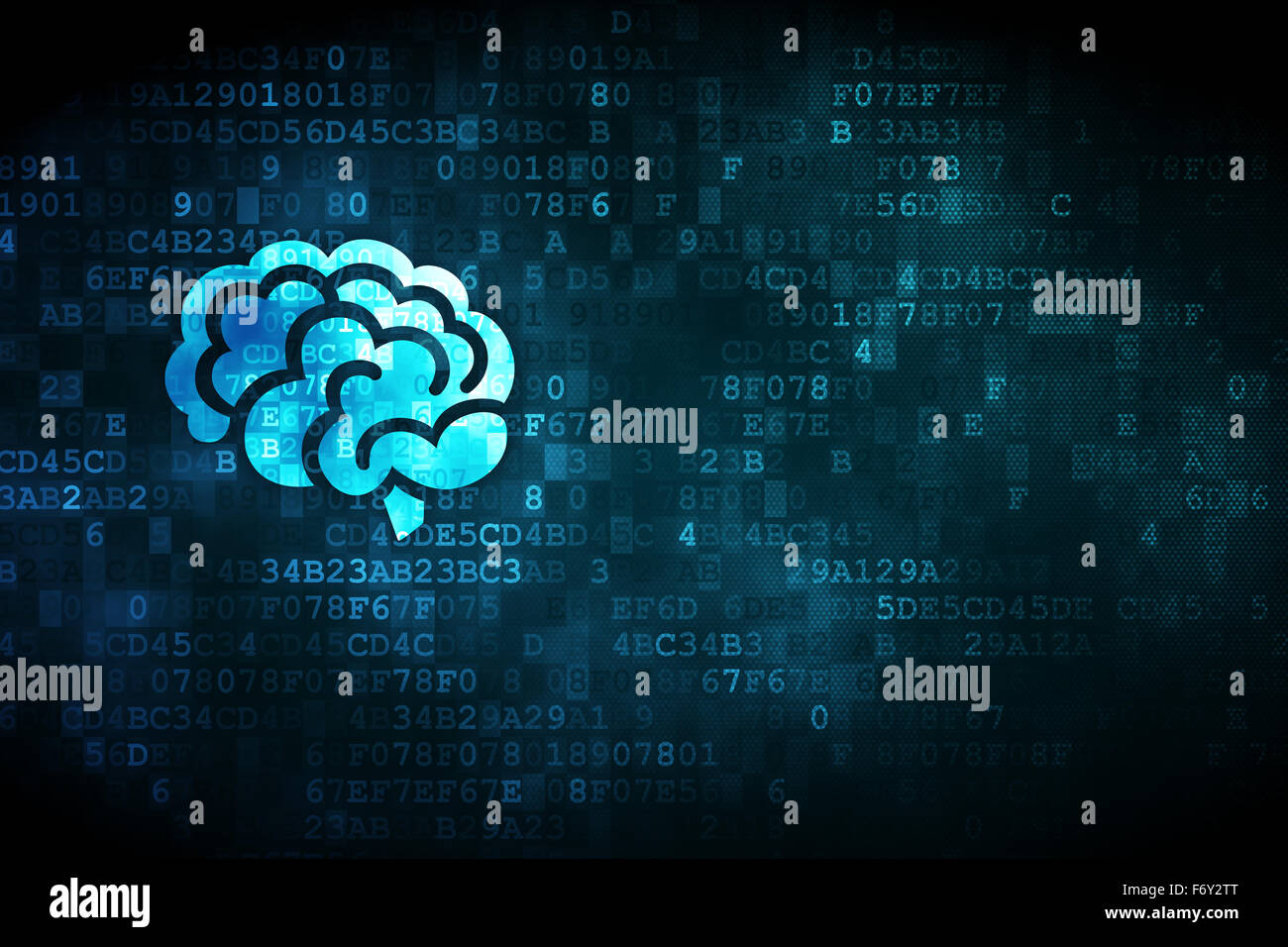 Science concept: Brain on digital background Stock Photo - Alamy