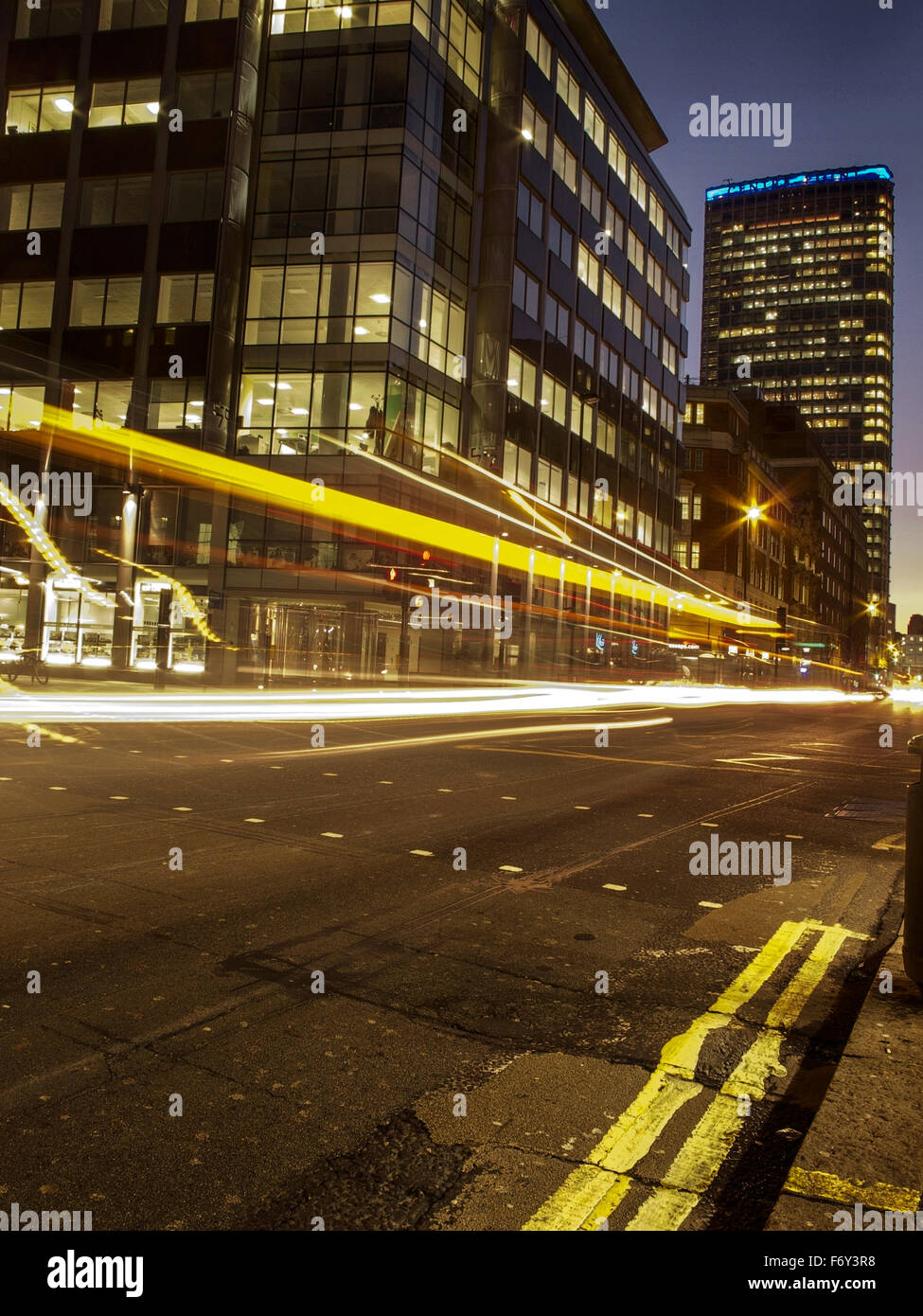 night scene of london buildings with lights Stock Photo - Alamy