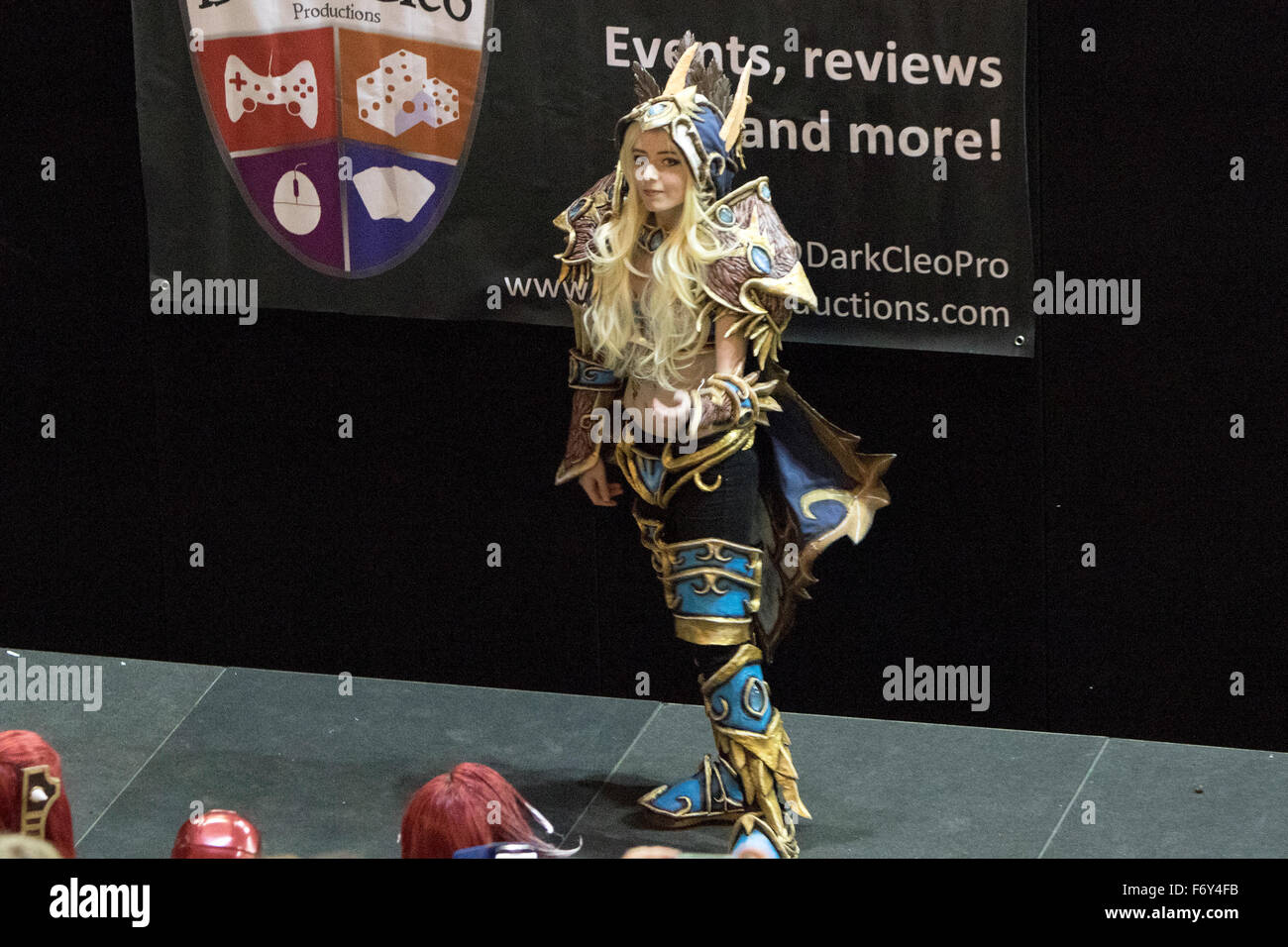 Newcastle, UK, 21st Nov, 2015. Cosplay competition winner acts out her  preformance during Film & Comic Con Newcastle at Metro Radio Arena on 2015  Credit: Dan Cooke/Alamy Live News Stock Photo - Alamy